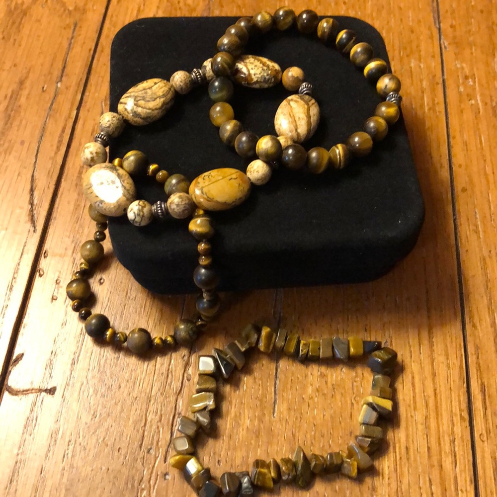 Trigers eye and stone bracelets